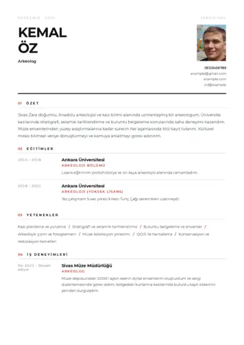 Arkeolog Cv Örnekleri cv indir